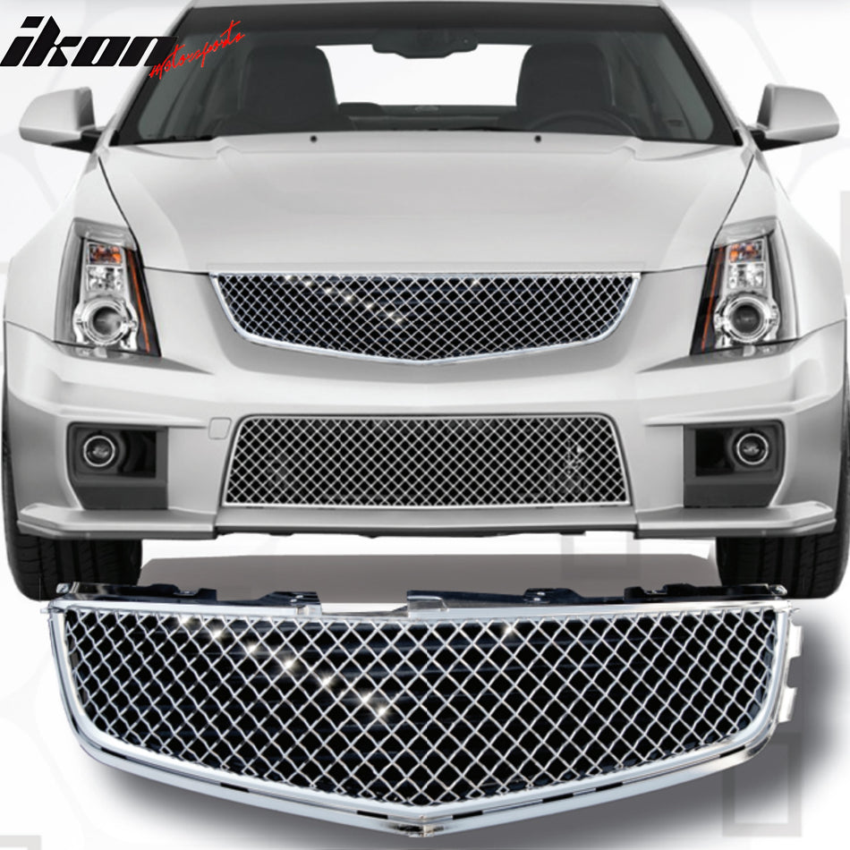 2008-2013 Cadillac CTS 4Dr Performance Style Upper Grille Chrome ABS