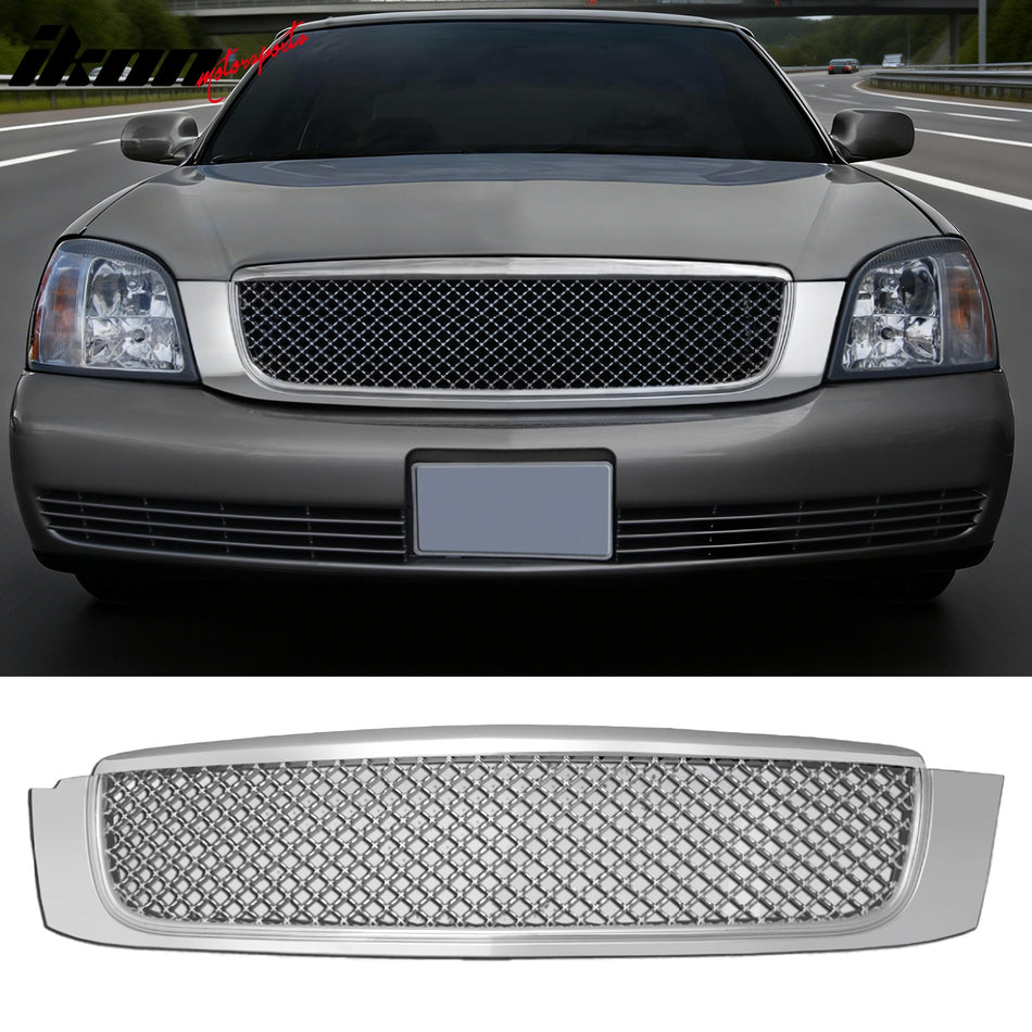 2000-2005 Cadillac Deville Bentley Mesh Style Chrome Front Upper Grille ABS