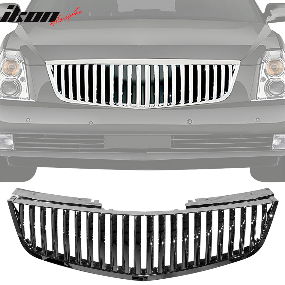 2006-2011 Cadillac DTS Vertical Style Upper Grille Grill Chrome ABS