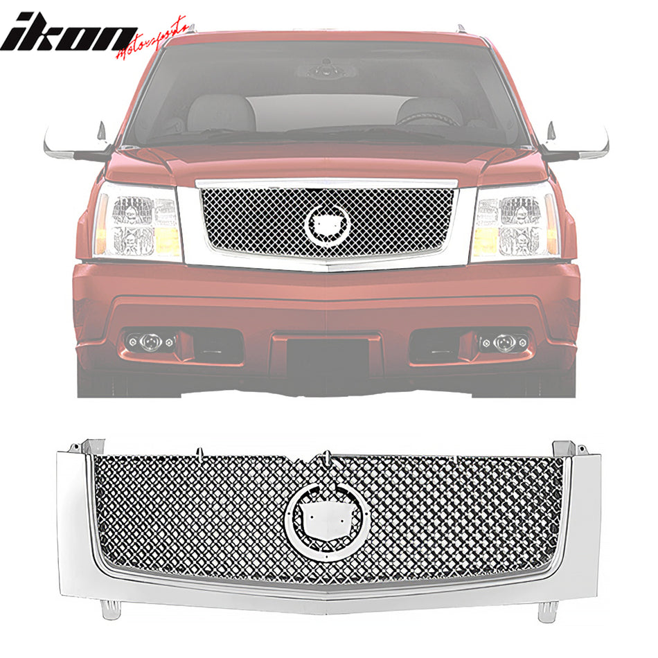 2002-2006 Cadillac Escalade Mesh Bumper Hood Mesh Grille Chrome ABS