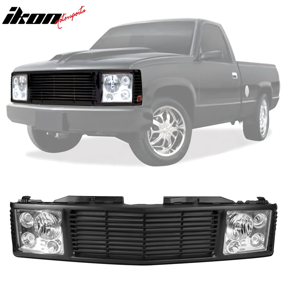 1994-1998 Chevy/GMC C/K1500/2500/3500 ABS Grille W/ Chrome Headlights
