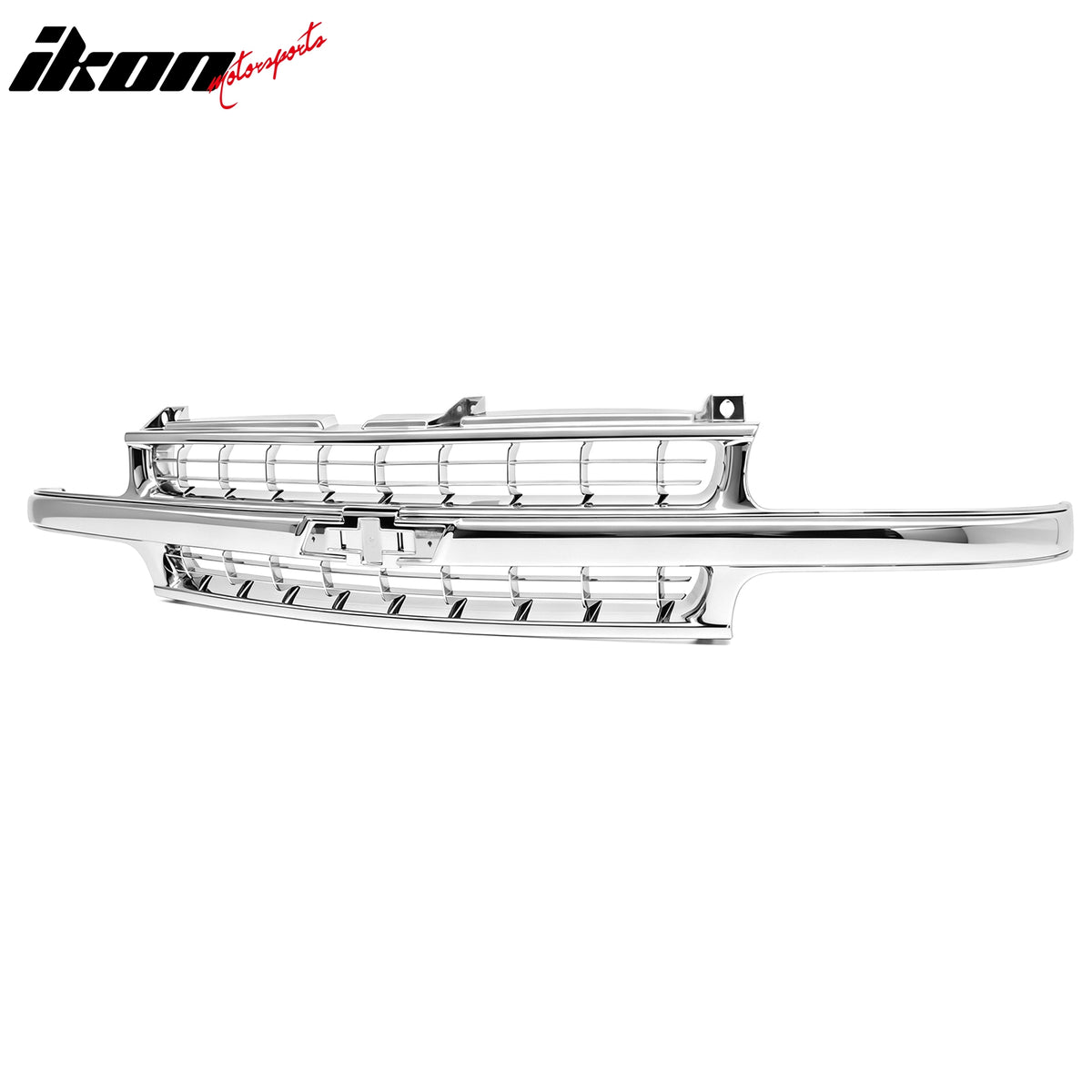 IKON MOTORSPORTS Front Bumper Grille, Compatible with 2000-2006 Chevy Suburban Tahoe, Chrome ABS OEM Style Replacement Front Bumper Grill Assembly, 1Piece