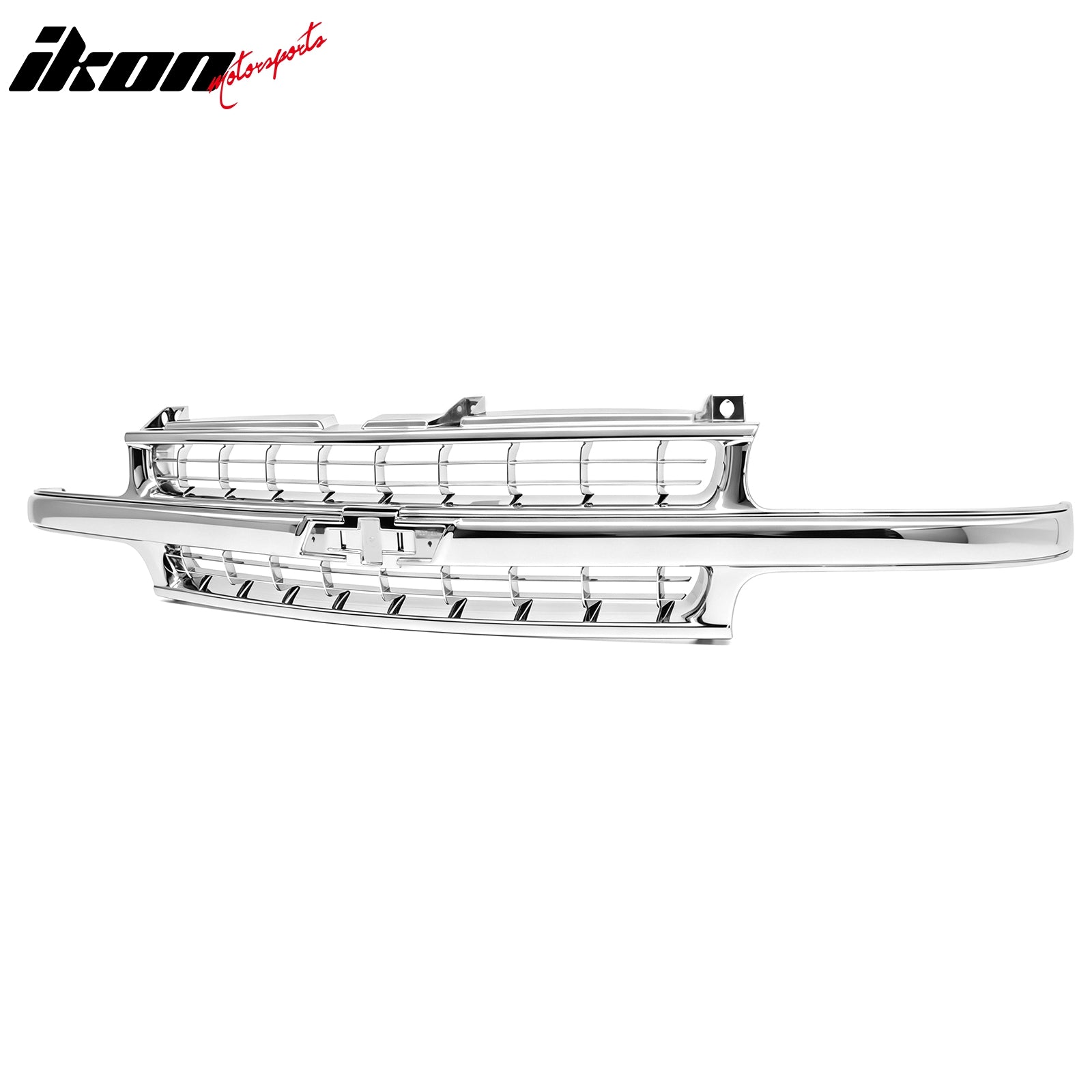 IKON MOTORSPORTS Front Bumper Grille, Compatible with 2000-2006 Chevy Suburban Tahoe, Chrome ABS OEM Style Replacement Front Bumper Grill Assembly, 1Piece
