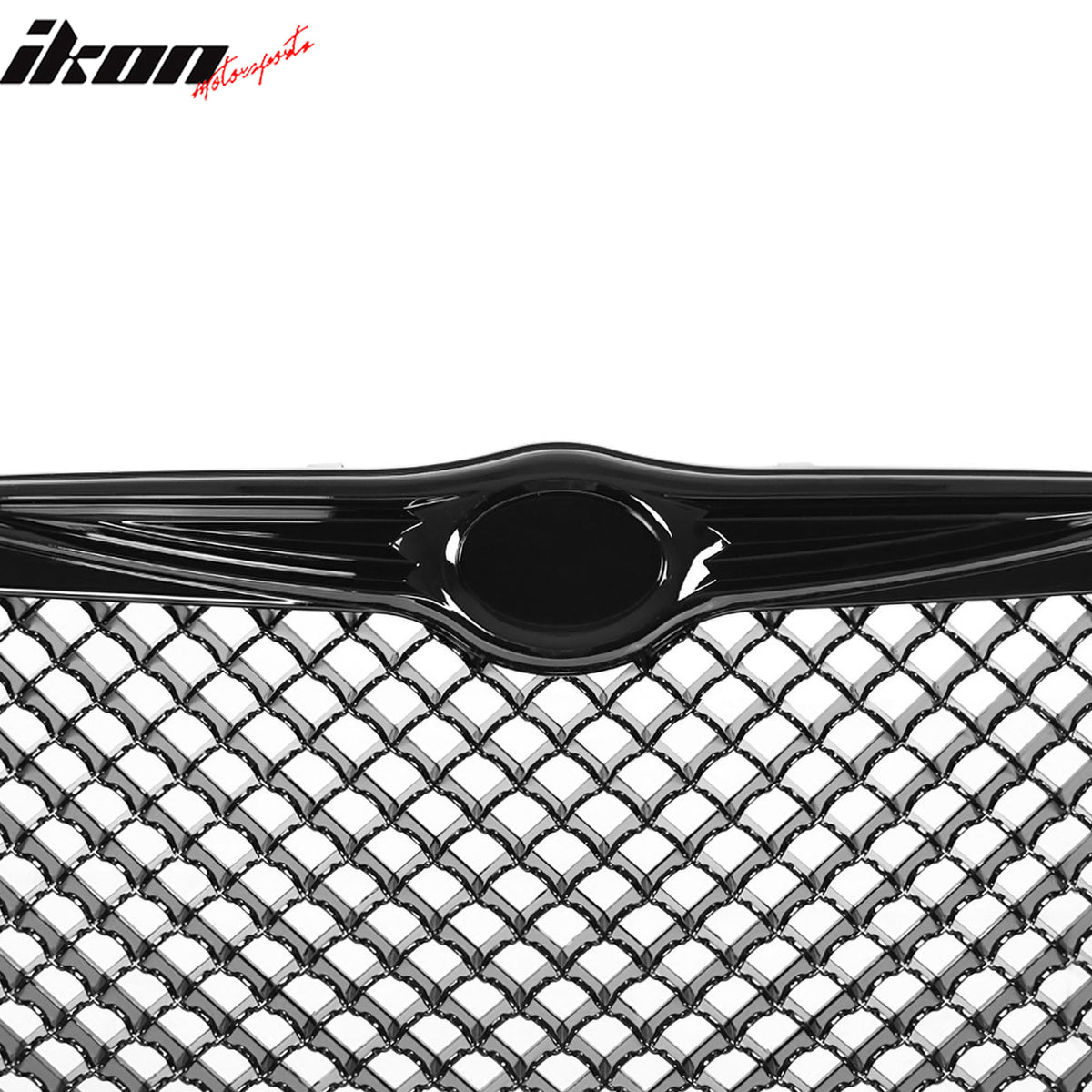 Fits 05-10 Chrysler 300 300C Bentley Style Front Hood Grille Black W/ B Emblem