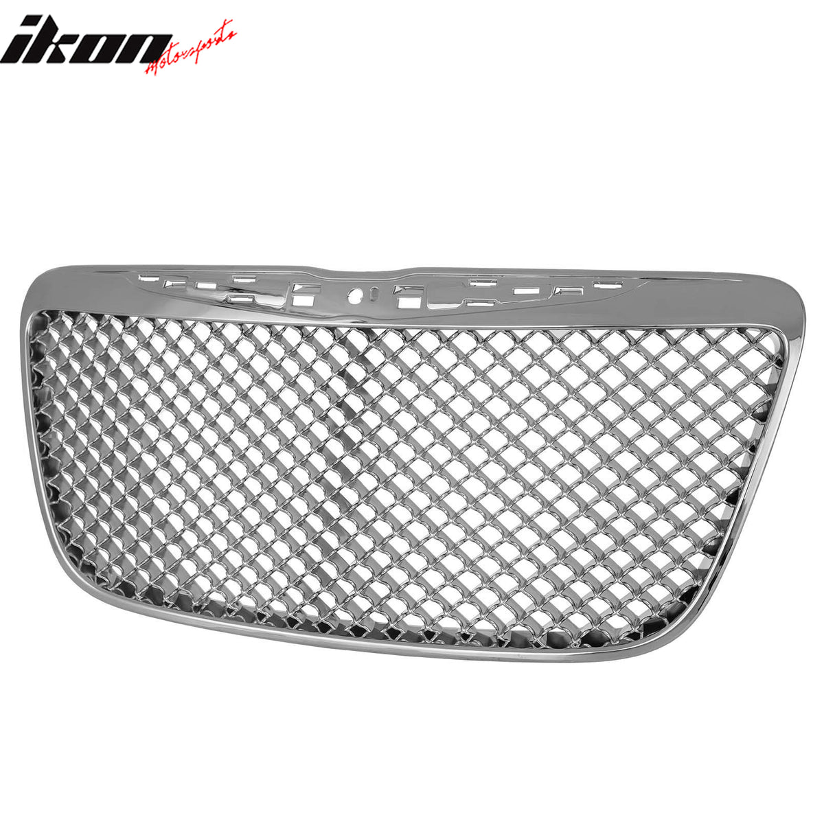 Fits 11-14 Chrysler 300C Mesh Style ABS Front Bumper Hood Mesh Grille - Chrome