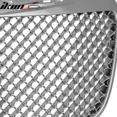 Fits 11-14 Chrysler 300C Mesh Style ABS Front Bumper Hood Mesh Grille - Chrome