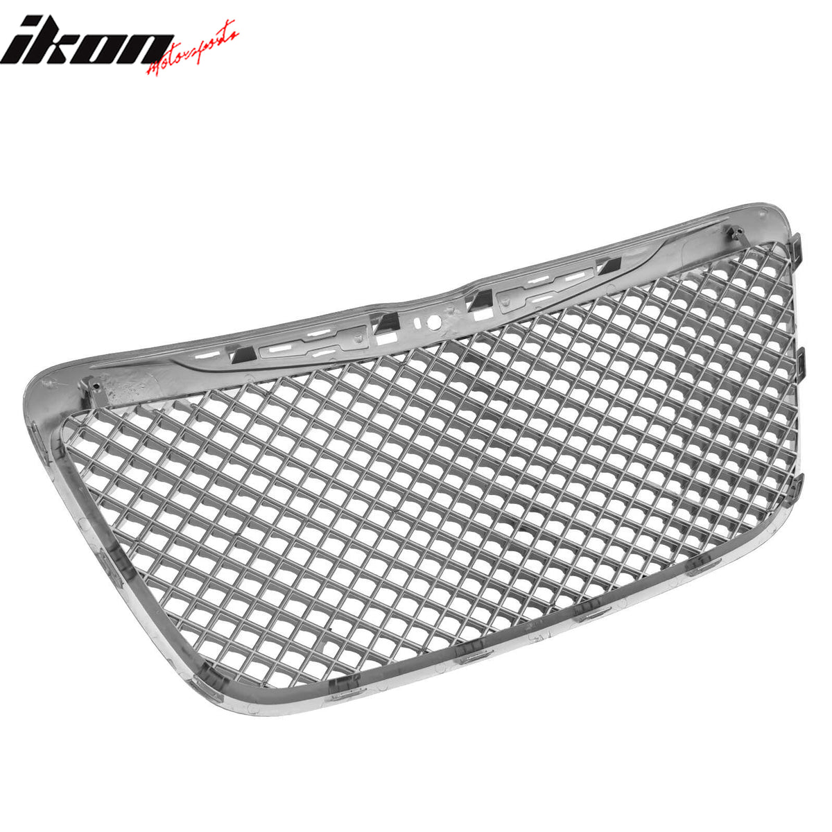 Fits 11-14 Chrysler 300C Mesh Style ABS Front Bumper Hood Mesh Grille - Chrome