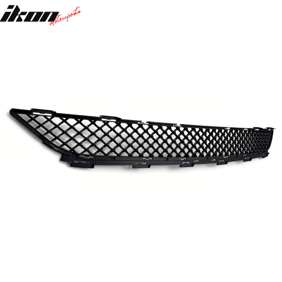 IKON MOTORSPORTS Front Lower Insert Grille, Compatible with 2015-2021 Chrysler 300/300C (Will Not Fit Bumper W/ Camera), Bentley Mesh Style Matte Black Replacement Front Bumper Hood Grill 1PC