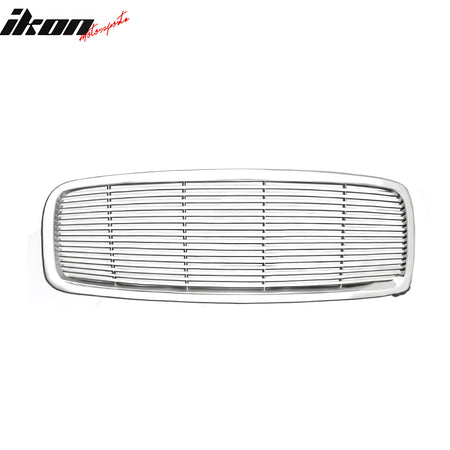 Fits 02-05 Dodge Ram 1500/2500/3500 Horizontal Billet Style Upper Grille Chrome