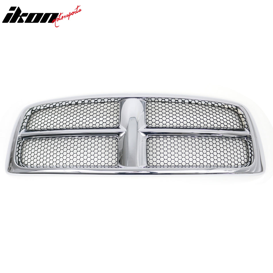 2002-2005 Dodge Ram OE Style Chrome Black Mesh Front Upper Grille ABS