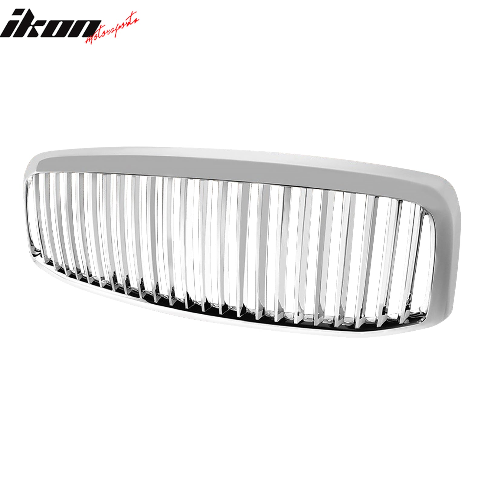 Fits 06-08 Dodge Ram 1500/2500/3500 Vertical Style Front Upper Grille Chrome ABS