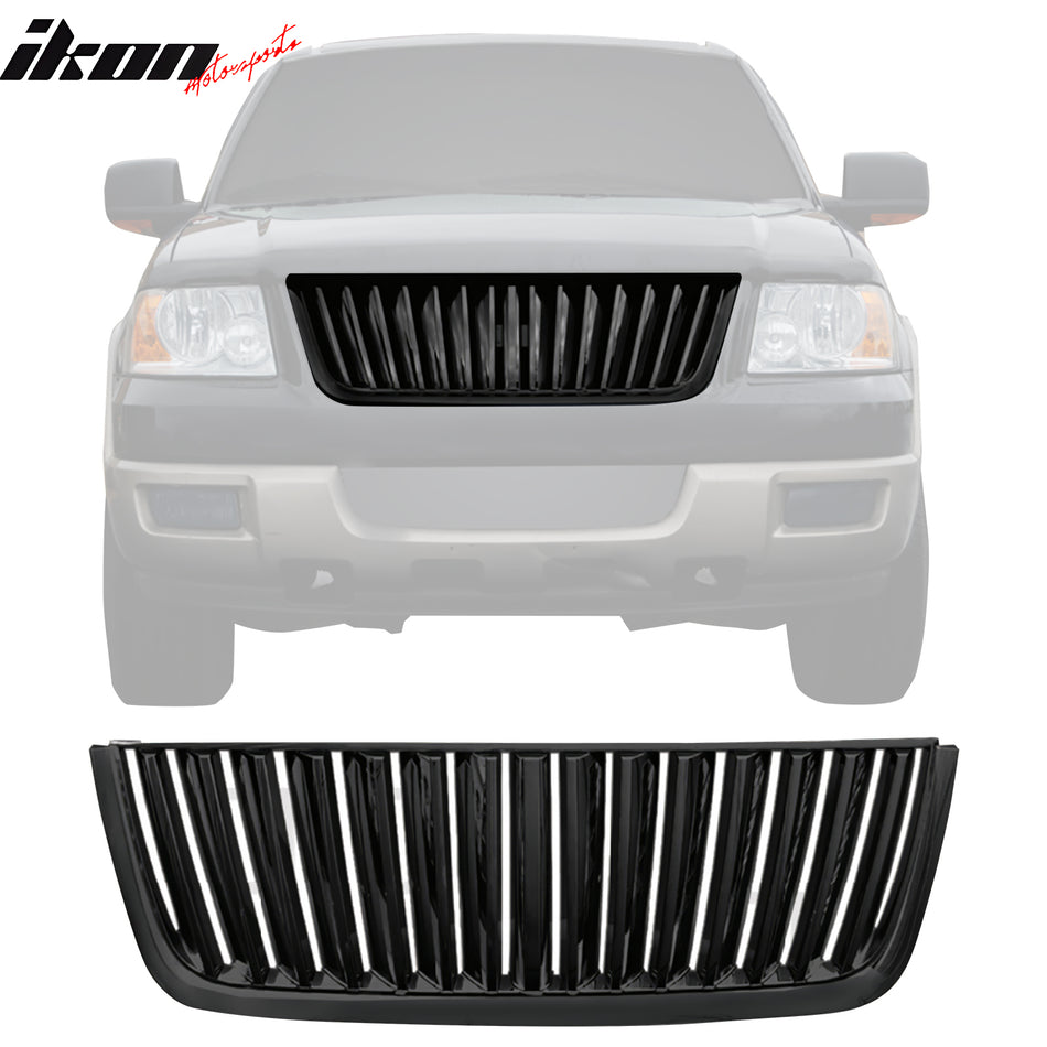 2003-2006 Ford Expedition Vertical Style Front Bumper Grille Black ABS