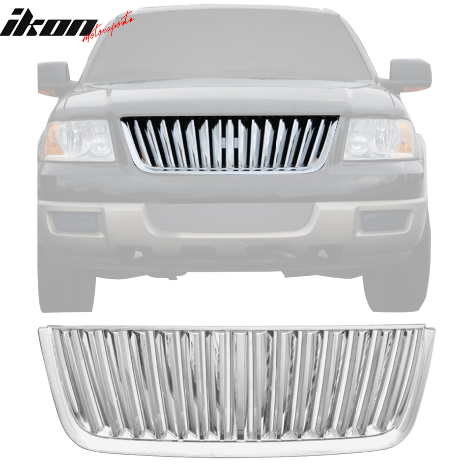 2003-2006 Ford Expedition Vertical Style Front Bumper Grill Chrome ABS