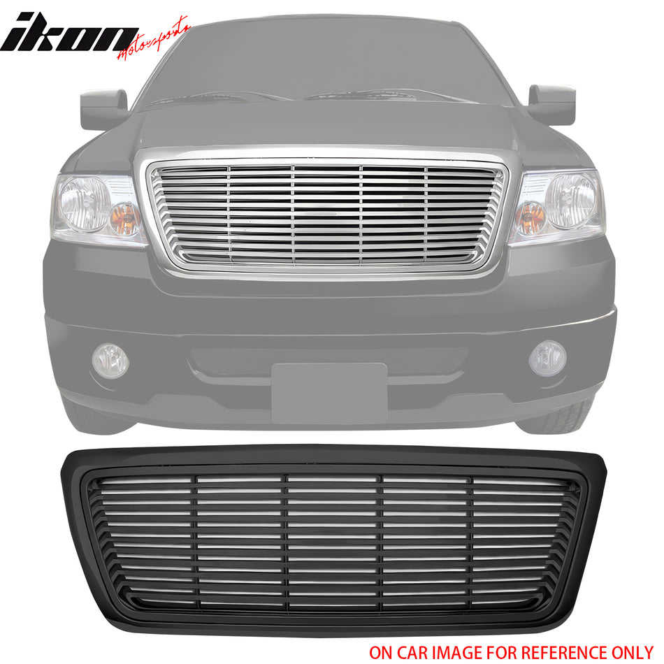 2004-2008 Ford F-150 Horizontal Billet Style Black Front Grille ABS