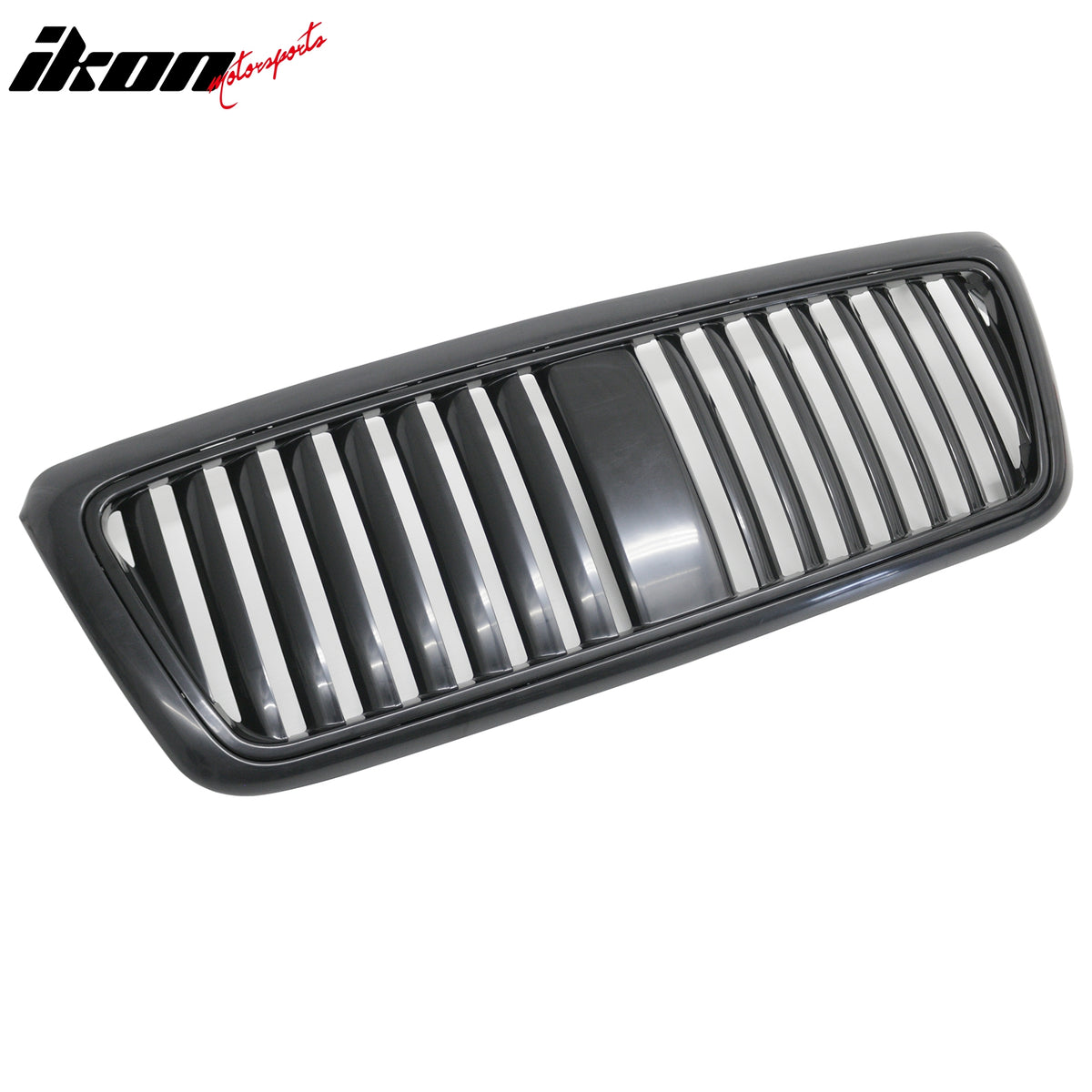 IKON MOTORSPORTS Front Bumper Grille, Compatible with 2004-2008 Ford F-150 & 2006-2008 Lincoln Mark LT, Matte Black ABS Vertical Style Replacement Front Bumper Grill Assembly, 1Piece