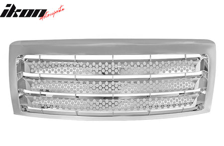 For 09-14 Ford F-150 Chrome ABS Front Bumper Hood Upper Insert Mesh Grille Grill