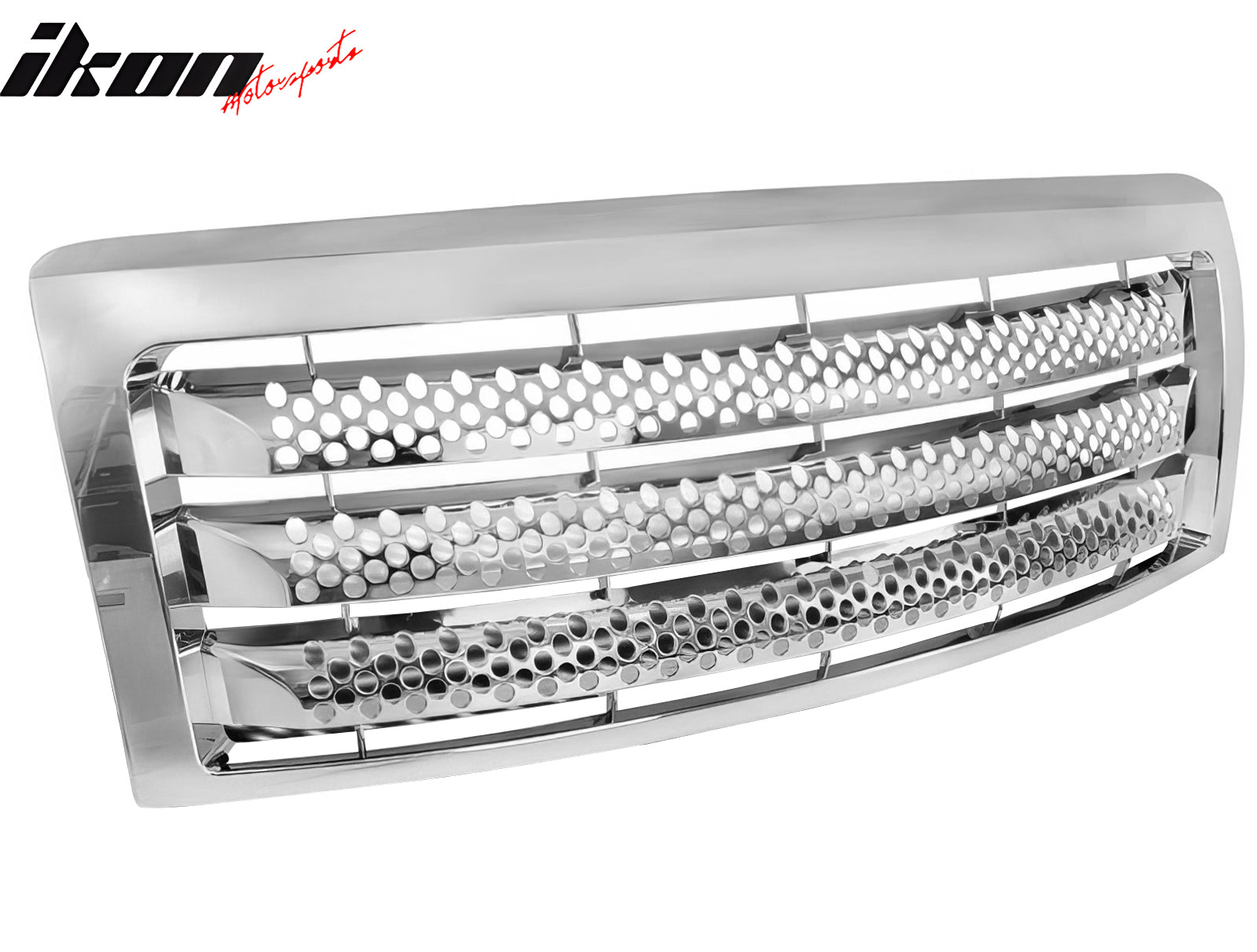 For 09-14 Ford F-150 Chrome ABS Front Bumper Hood Upper Insert Mesh Grille Grill