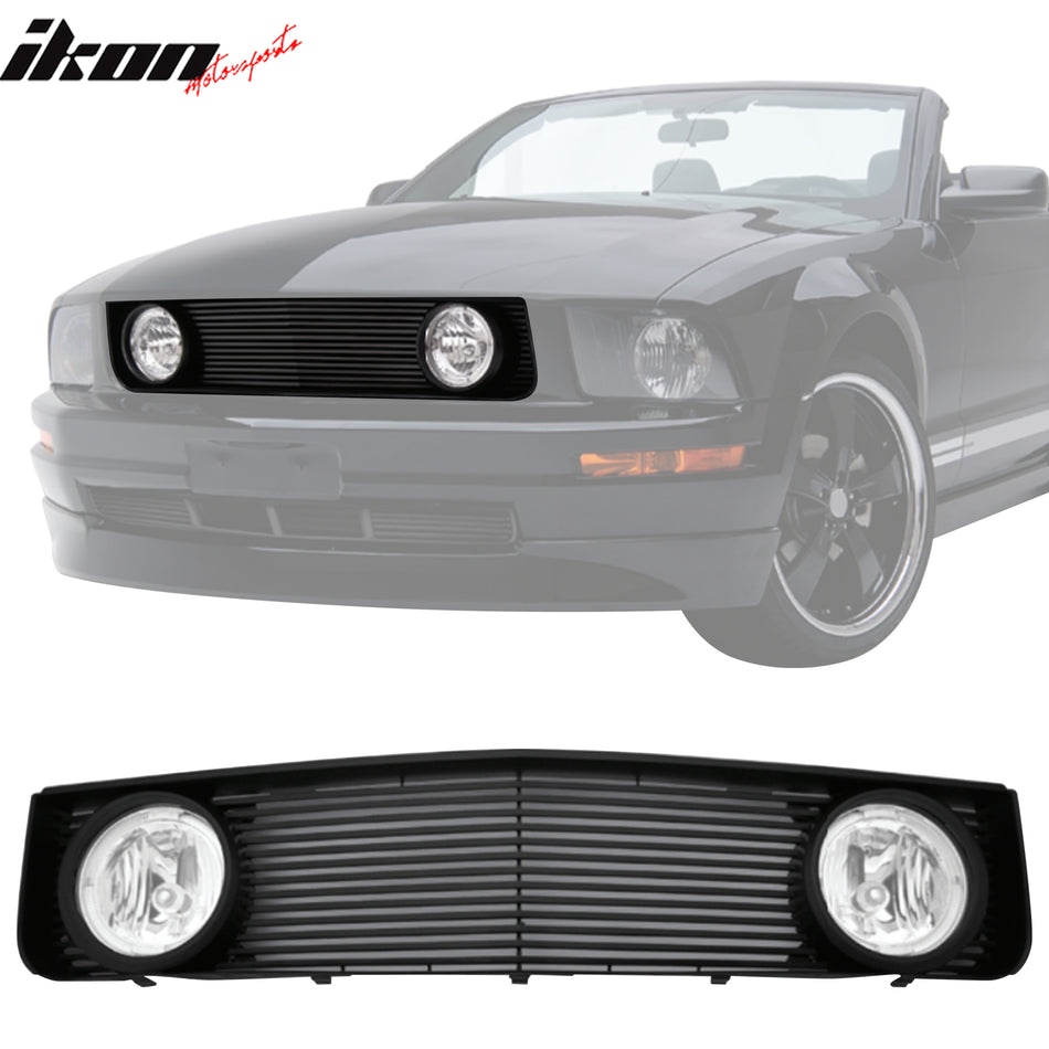 2005-2009 Ford Mustang V6 GT Billet Style Black Front Upper Grille ABS