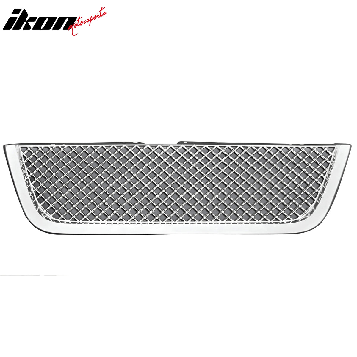 IKON MOTORSPORTS Front Upper Grille, Compatible with 2007-2012 GMC Acadia, Mesh Style Chrome ABS Plastic Replacement Front Bumper Hood Grill 1PC