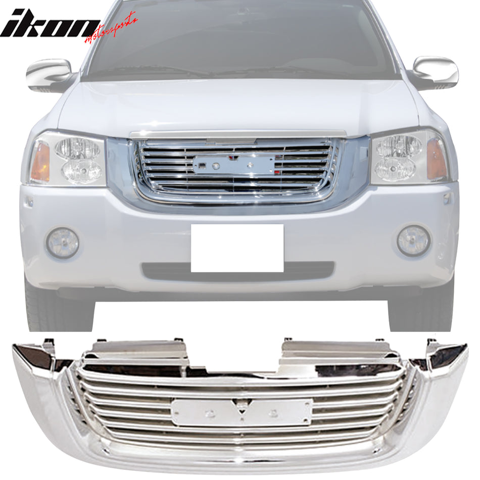 2002-2009 GMC Envoy OE Style Chrome Front Upper Mesh Grille ABS