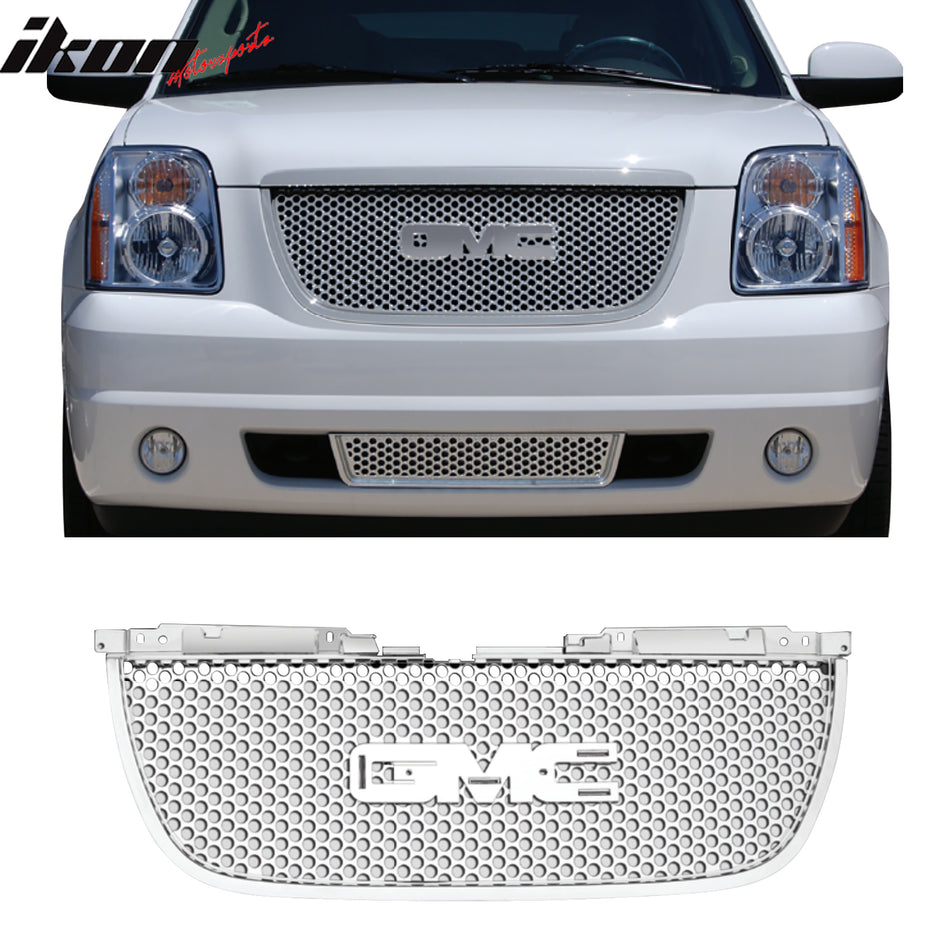 2007-2014 GMC Yukon Denali Style Chrome Front Upper Mesh Grille ABS