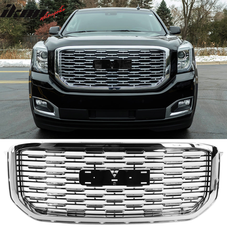 2015-2020 GMC Yukon Denali Style Chrome Front Bumper Upper Grille ABS
