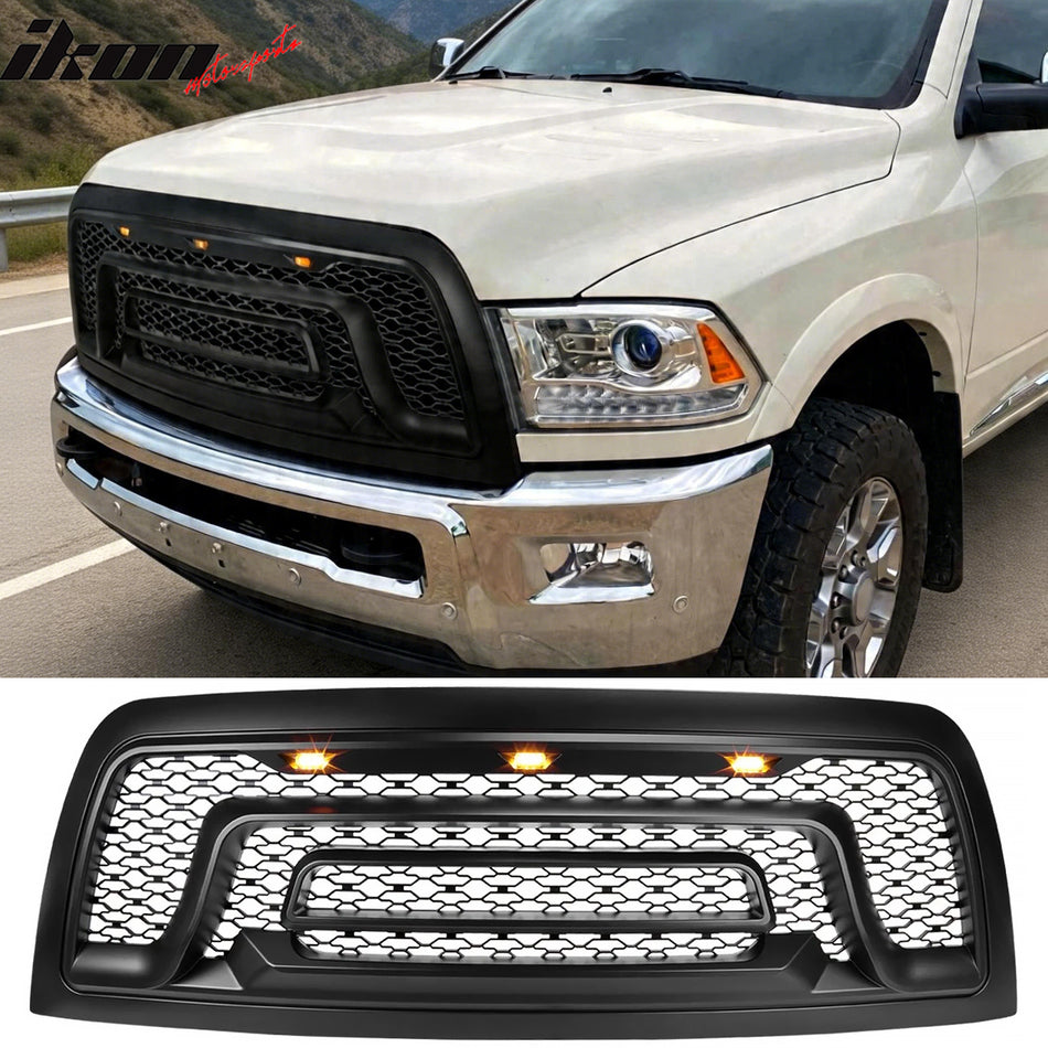 2010-2018 Ram 2500 Raptor Inspired Style Grille Gloss Black w/ LED