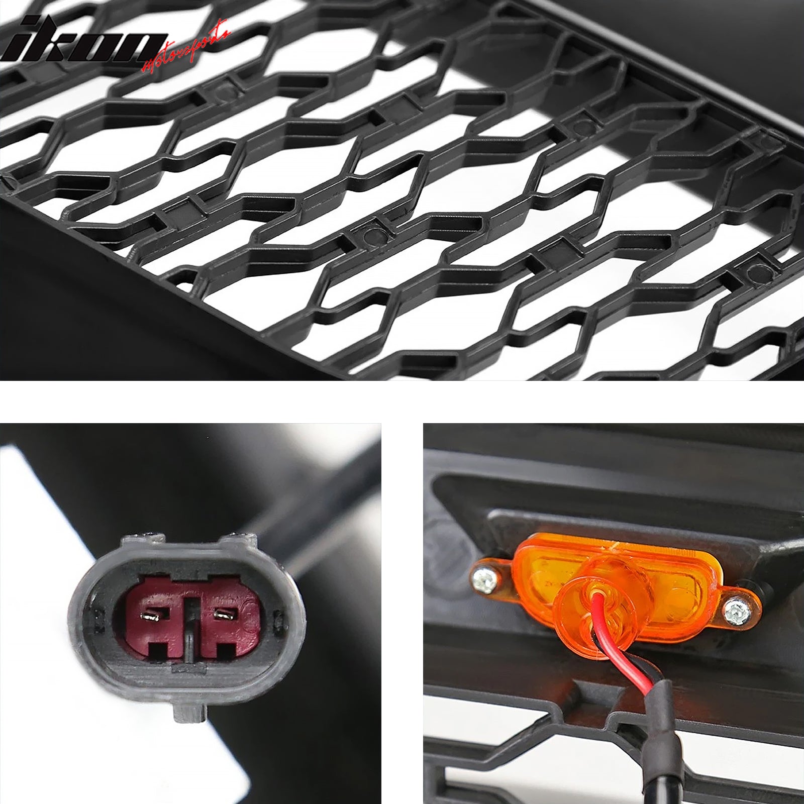 Fits 10-18 Dodge Ram 2500 Raptor Inspired Style Grille Gloss Black w/ Amber LED