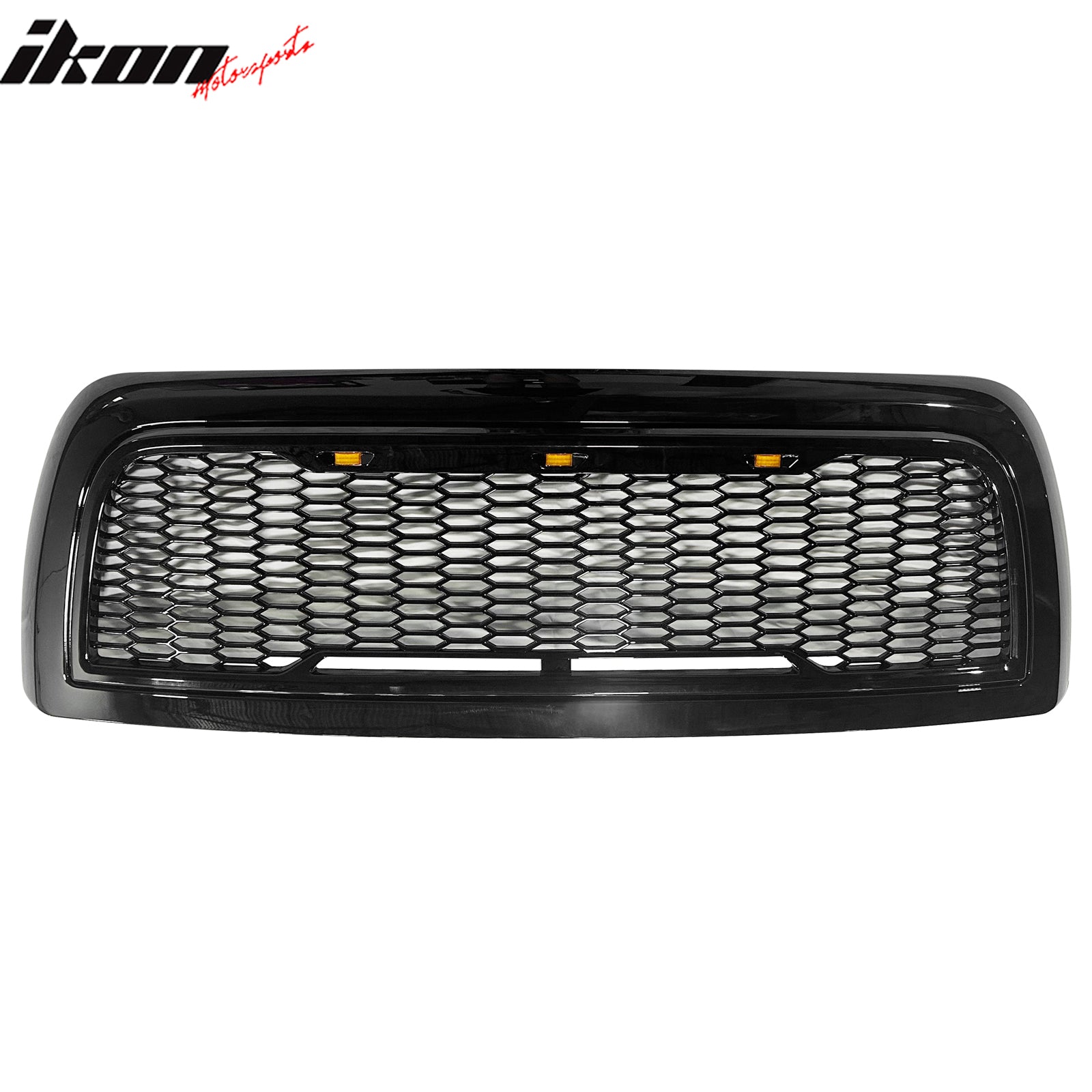 Fits 10-18 Dodge Ram 2500 Raptor Inspired Style Grille Gloss Black w/ Amber LED