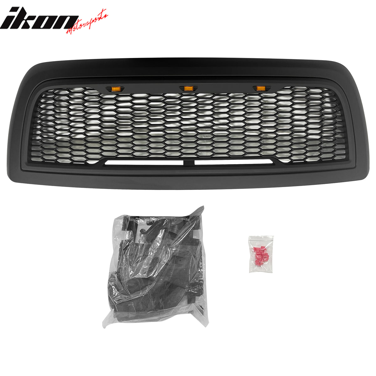 Fits 10-18 Dodge Ram 2500 Raptor Inspired Style Grille Matte Black w/ Amber LED