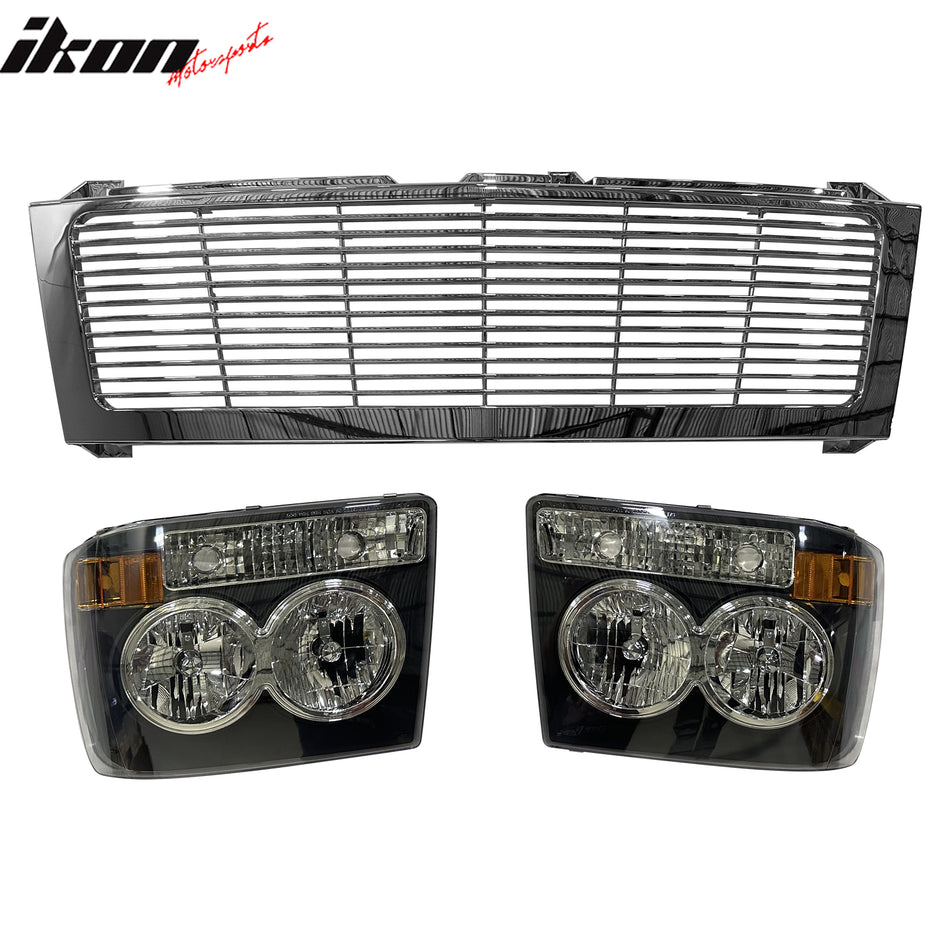 1999-2002 Silverado Range Rover Style Front Upper Grille W/Headlights