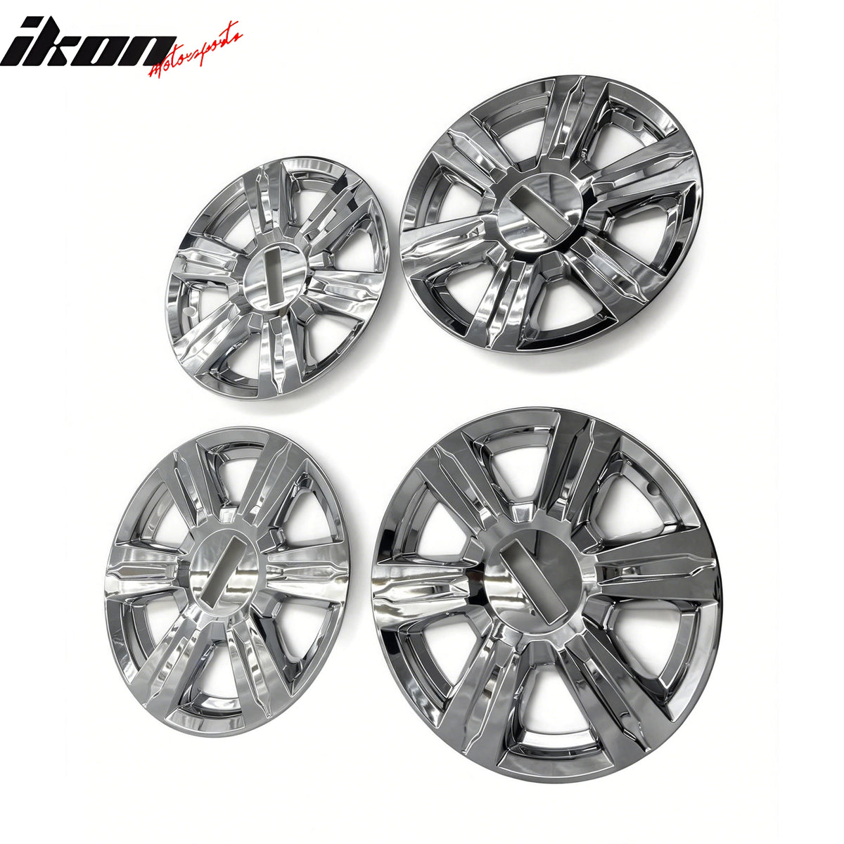 IKON MOTORSPORTS 17 inch Wheel Cover Hubcaps, Compatible with 2014-2017 GMC Terrain SLE / SLT, Chrome ABS Plastic Car Hub Caps Replacement Wheel Skin Rim Covers, 4 Pack