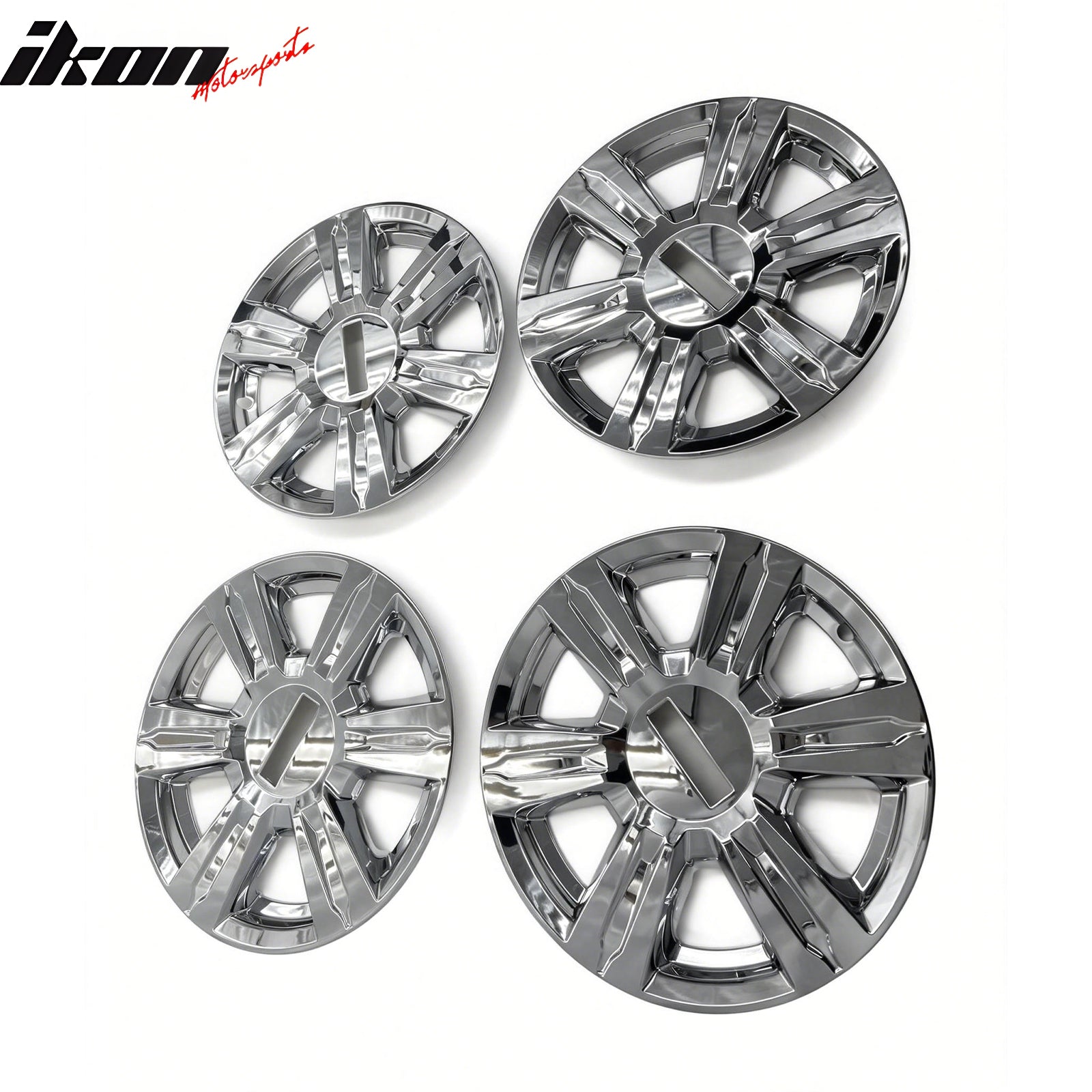 IKON MOTORSPORTS 17 inch Wheel Cover Hubcaps, Compatible with 2014-2017 GMC Terrain SLE / SLT, Chrome ABS Plastic Car Hub Caps Replacement Wheel Skin Rim Covers, 4 Pack
