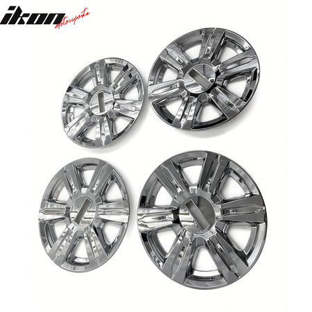 IKON MOTORSPORTS 17 inch Wheel Cover Hubcaps, Compatible with 2014-2017 GMC Terrain SLE / SLT, Chrome ABS Plastic Car Hub Caps Replacement Wheel Skin Rim Covers, 4 Pack