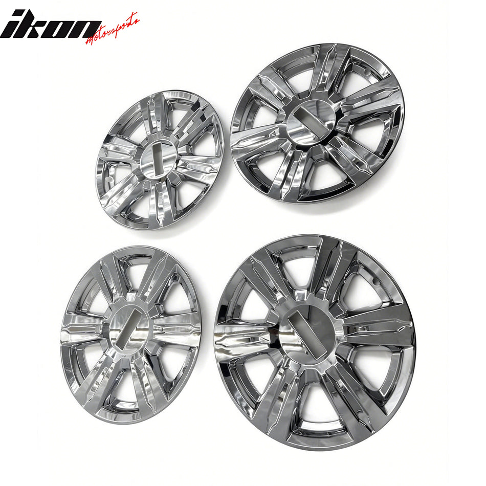 IKON MOTORSPORTS 17 inch Wheel Cover Hubcaps, Compatible with 2014-2017 GMC Terrain SLE / SLT, Chrome ABS Plastic Car Hub Caps Replacement Wheel Skin Rim Covers, 4 Pack