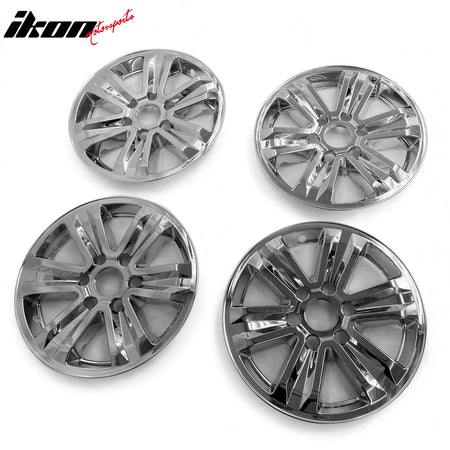 IKON MOTORSPORTS 17 inch Wheel Cover Hubcaps, Compatible with 2015-2020 Ford F-150 F150, Chrome ABS Plastic Car Hub Caps Replacement Wheel Skin Rim Covers, 4 Pack