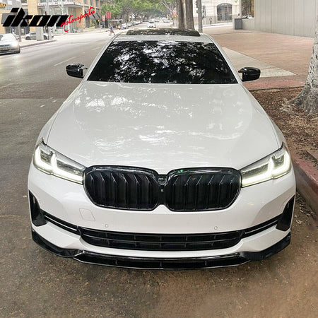Fits 21-23 BMW G30 G31 LCI 5-Series Front Bumper Lip Gloss Black Chin Spoiler