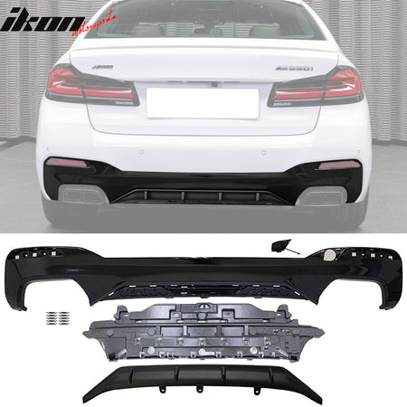 Fits 21-23 G30 G31 M550i MP Style Rear Diffuser + Front Bumper Lip + Side Skirts