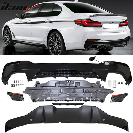 Fits 21-23 G30 G31 LCI MP Style Type 2 Rear Diffuser+Front Bumper Lip+Side Skirt