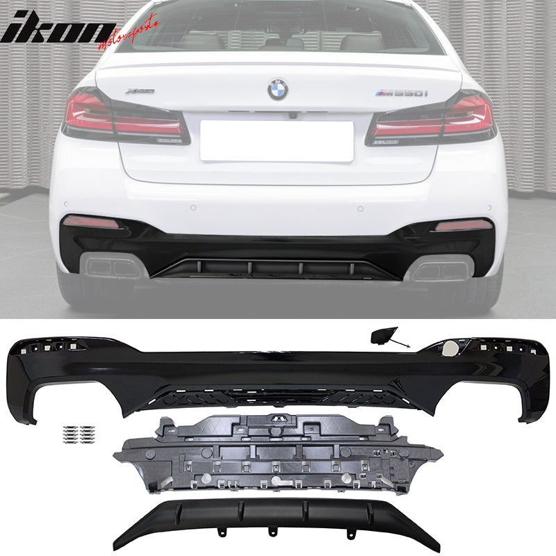 Fits 21-23 BMW G30 G31 M550i MP Style Rear Diffuser+Front Bumper Lip+Side Skirts