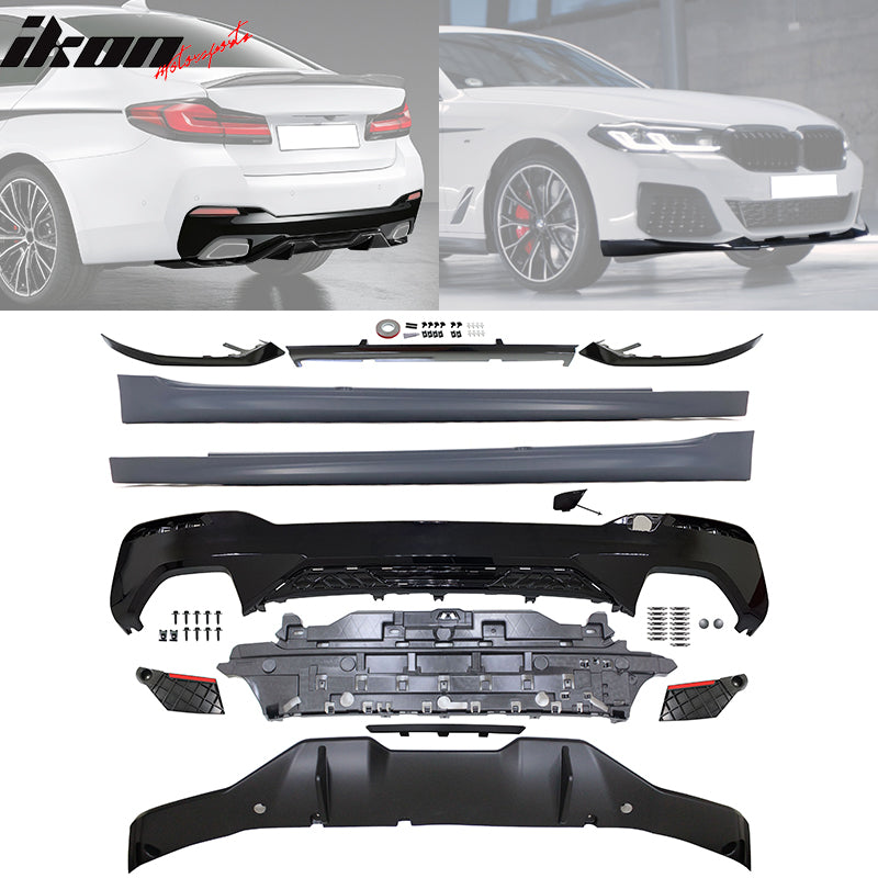 Fits 2021-2023 BMW G30 MP Type 2 Rear Diffuser+Front Bumper Lip+Side S