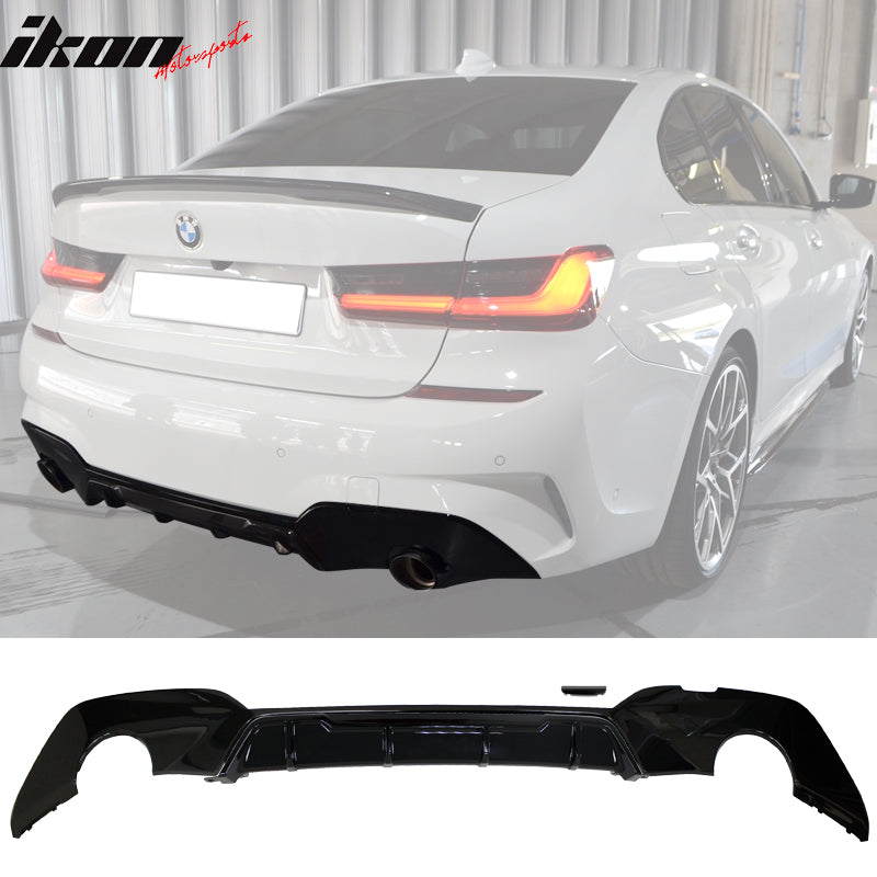 2019-2022 BMW G20 3 Series Rear Bumper Diffuser w/ Round Tip 4 Blade