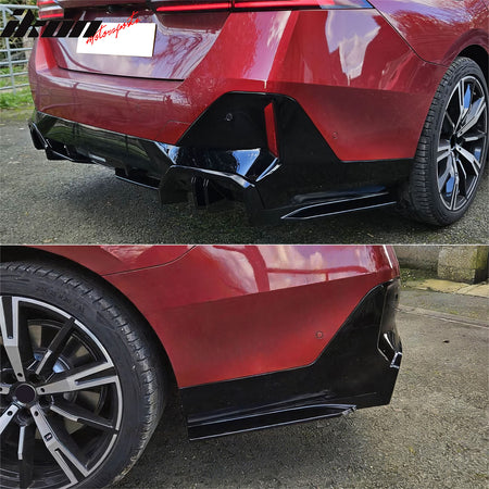 Fits 24-26 BMW G60 5-Series Sedan Front Bumper Lip + Rear Diffuser + Side Skirts