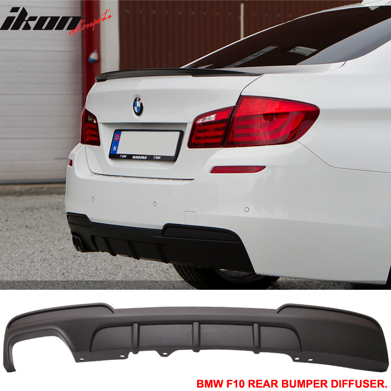 2011-2016 BMW F10 MP Style Rear Bumper Lip Diffuser Single Outlet PP