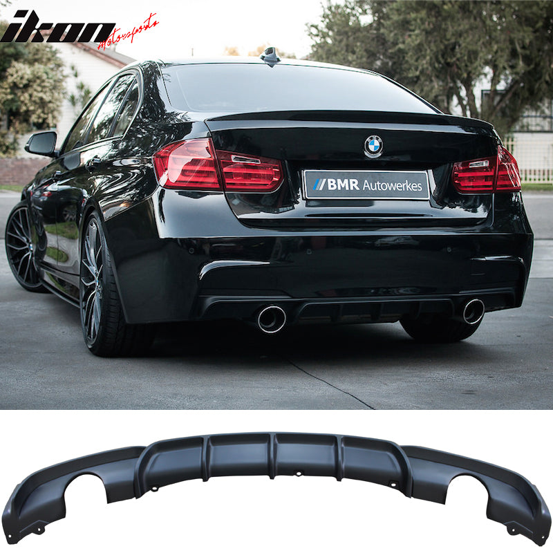 2012-2018 BMW F30 MT M Sport Rear Bumper Diffuser Single Muffler Dual