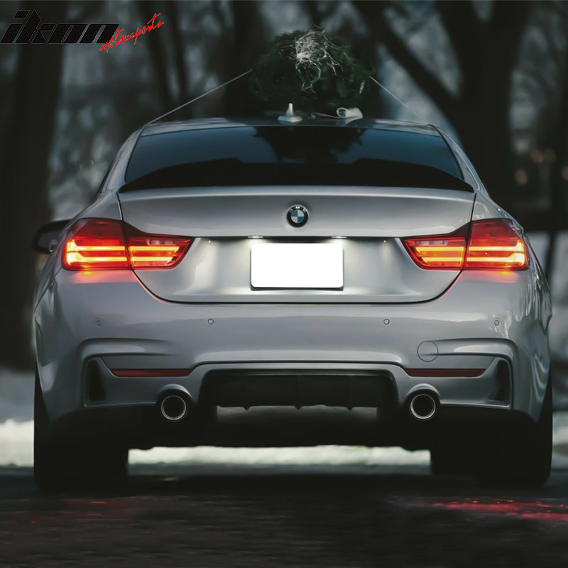 IKON MOTORSPORTS Rear Diffuser Compatible With 2014 2020 BMW 440i 440i xDrive M Performance Rear Bumper Lip Diffuser Dual Single Exhaust PP Ikon Motorsports