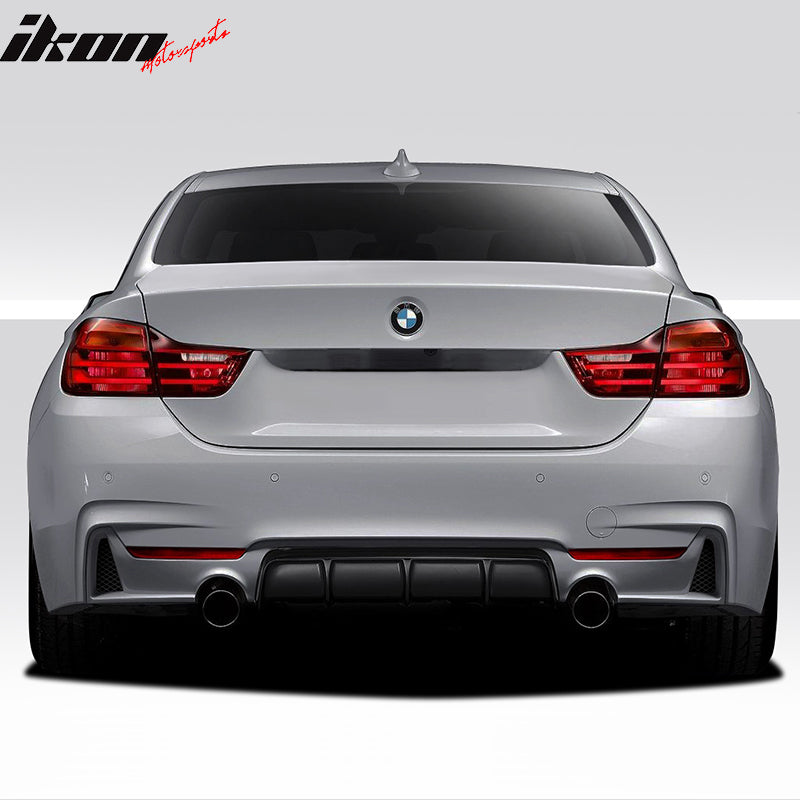 Fits 14-20 BMW F32 435i 440i M Performance Rear Bumper Lip Dual Single Exhaust