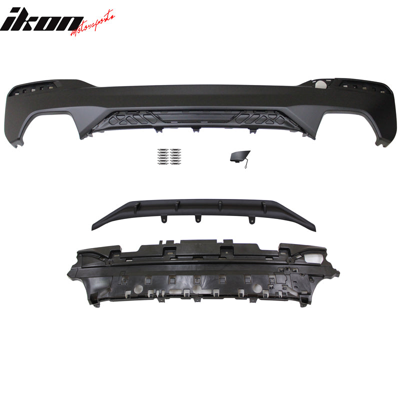 Fits 17-20 BMW 5 Series G30 MP Style Front Bumper Lip&Side Sill&Type 1 Diffuser