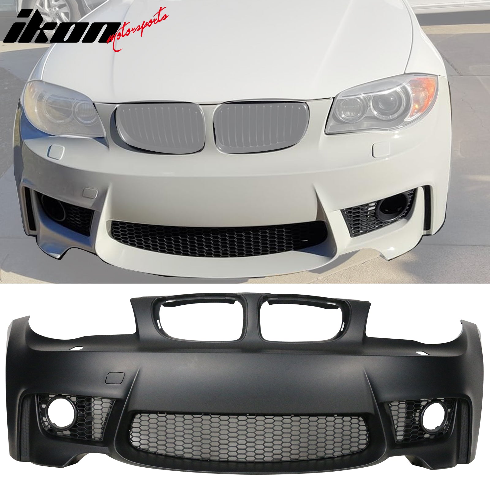 Fits 07-13 BMW 1 Series E82 E87 1M Style No PDC Front Bumper Cover - PP