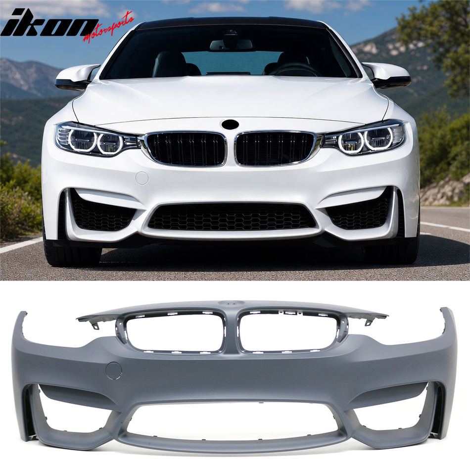 2015-2020 BMW F80 M3 Sedan/F82 M4 Coupe/F83 M4 Convertible Unpainted PP F8X Euro Style Replacement Bumper Conversion without PDC Holes/Washer